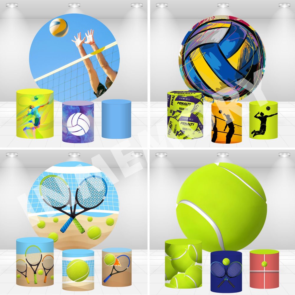 Table Tennis Background - خلفية دائرية بتصميم كرة الطائرة الشاطئية،