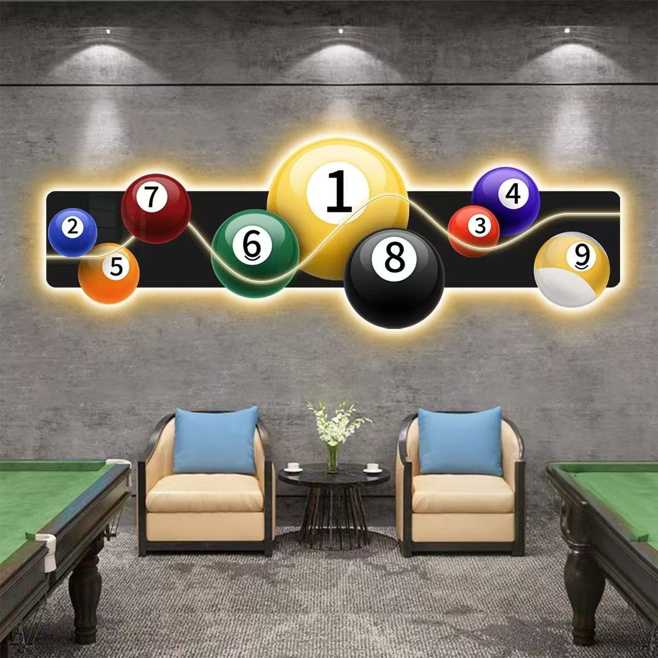 لوحة ديكور لقاعة البلياردو مع  - مراجعة Table Tennis Background وسعره