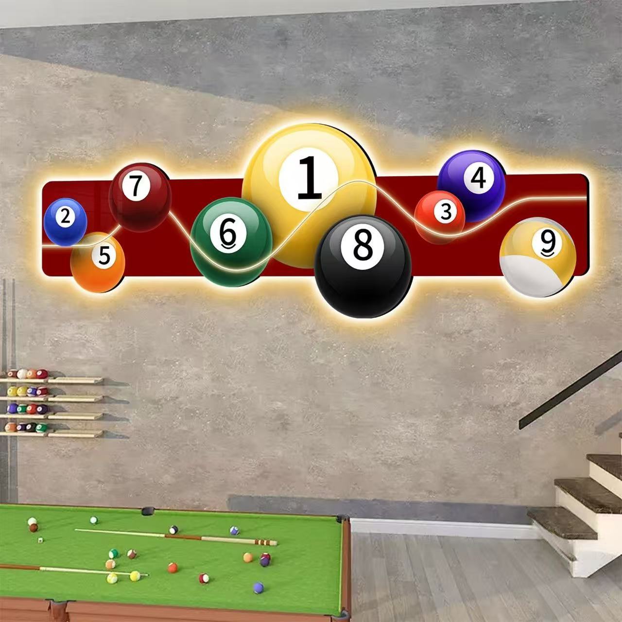 لوحة ديكور لقاعة البلياردو مع  - مراجعة Table Tennis Background وسعره
